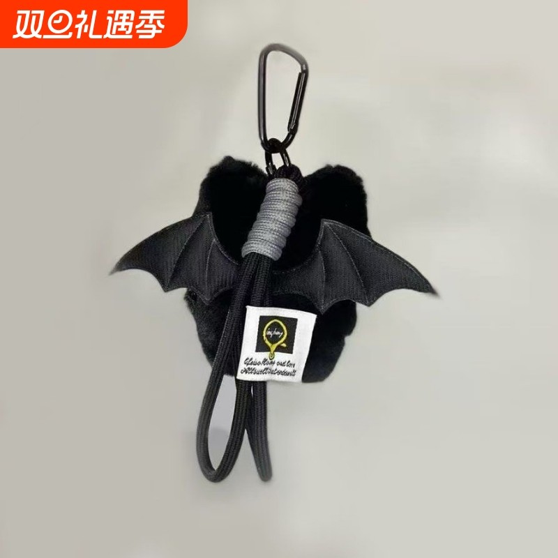 小黑猫包包挂件可爱毛绒玩偶车钥匙扣公仔背包挂饰高级感礼物挂绳
