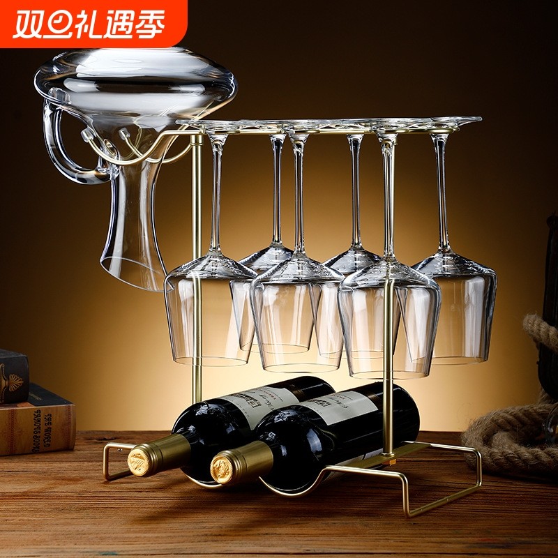 家用红酒杯架酒柜红酒架摆件葡萄酒倒挂欧式架子酒瓶酒架轻奢套装