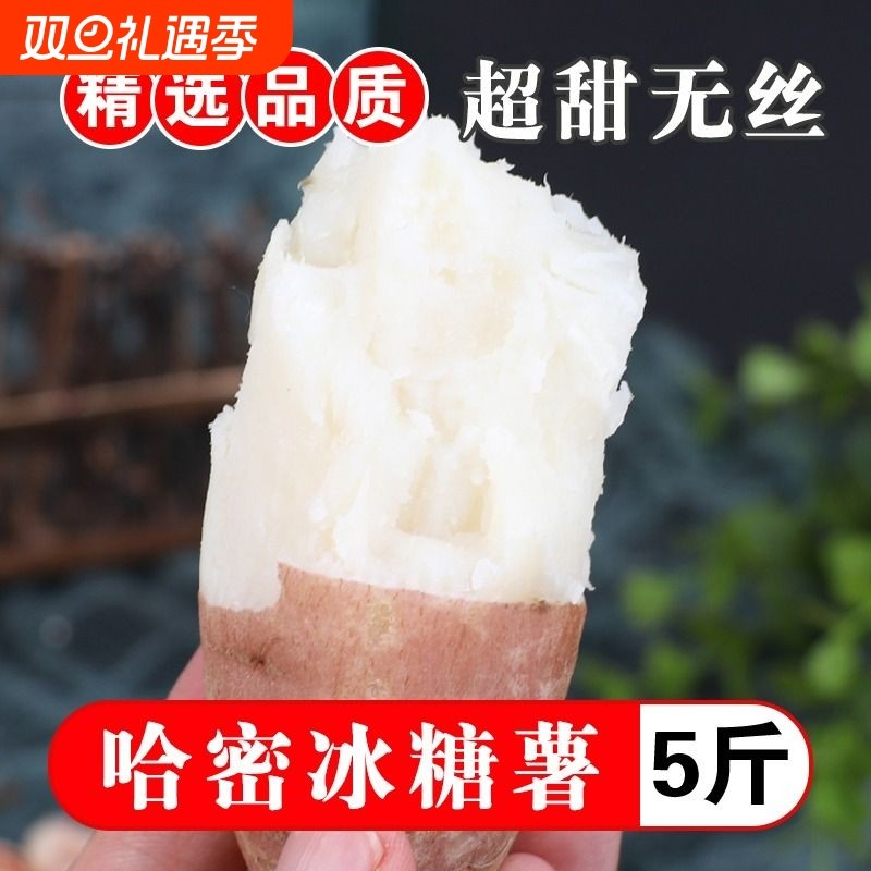 山东哈密冰糖心白薯地瓜新鲜5斤老品种山芋白心板栗超甜无丝红薯