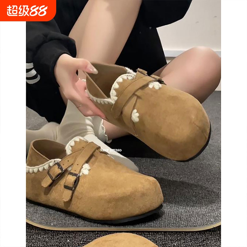 小众设计复古棕色厚底勃肯鞋女2025新款秋季配裙子增高百搭单鞋子