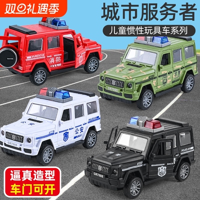 儿童玩具车模型惯性车仿真小汽车玩具夹娃娃L消防越野城市可开门