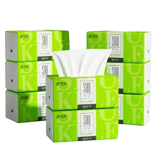 舒可乐母婴可用原生木浆抽取式抽纸280张/包*8包起