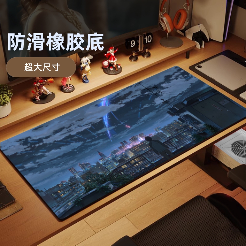 鼠标垫超大号二次元电脑办公电竞书桌面垫男女学生键盘垫小号防滑