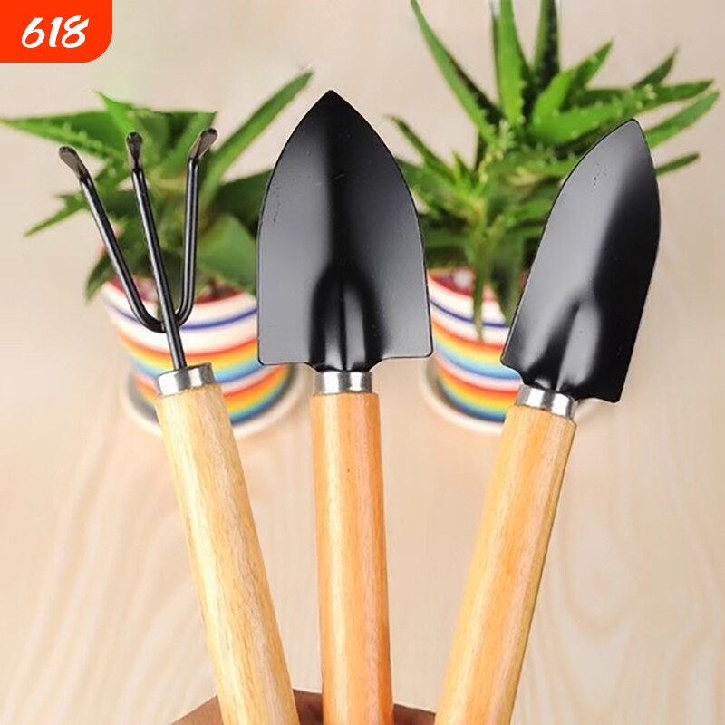 花铲种花工具养松土小铲子三件套赶海神器拔草农用园艺多肉木柄