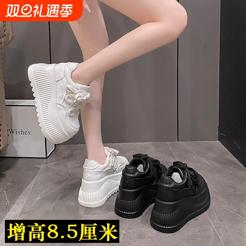 欧货厚底小皮鞋女2025新款矮子乐增高大头鞋辣妹复古松糕乐福鞋