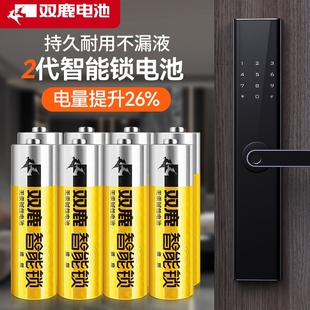 锁1.5V碱性5号电池防盗门智能门锁儿童玩具遥控器燃气表AA五号干电池不漏液 双鹿电子锁指纹锁适用电池密码