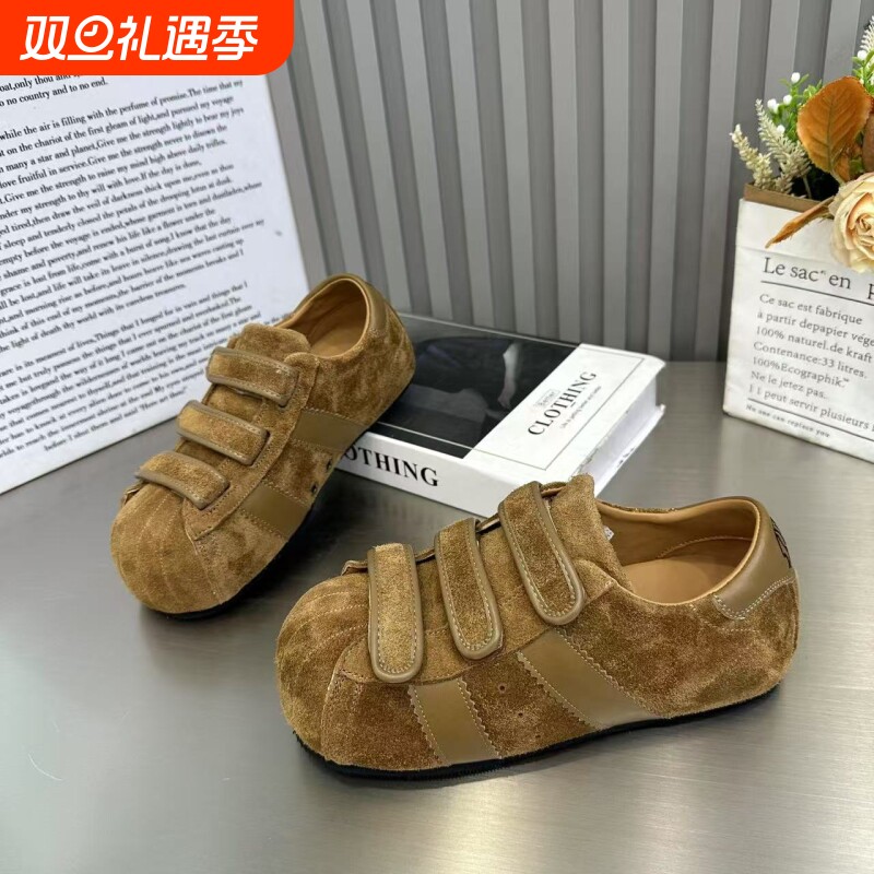 欧货魔术贴内增高休闲鞋女复古百搭小个子增高德训鞋网红爆款板鞋