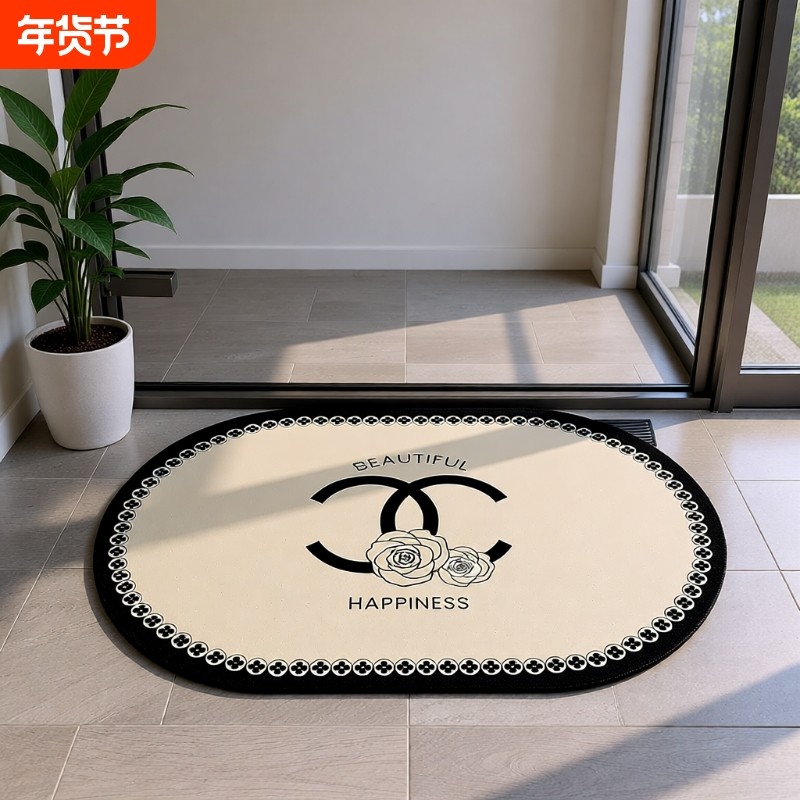 小香风硅藻泥浴室吸水地垫家用卫生间门口高级感垫子防滑耐磨地毯