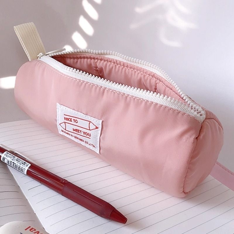 2025新款简约笔袋学生ins高颜值女生文具零钱包袋圆筒笔便携大