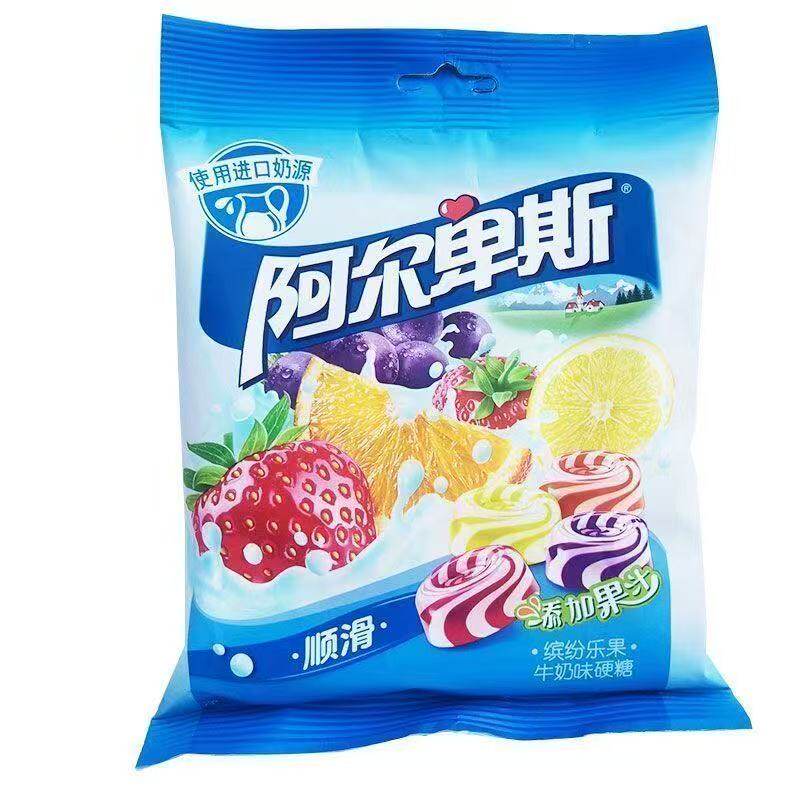 阿尔卑斯缤纷乐果牛奶硬糖150g袋装批发结婚庆喜糖网红糖果