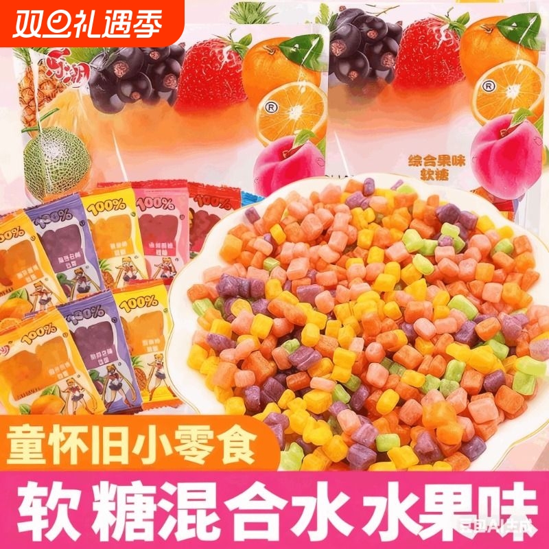 软糖水果味糖果8090后儿时怀旧儿童解馋网红零食休闲 小吃食品