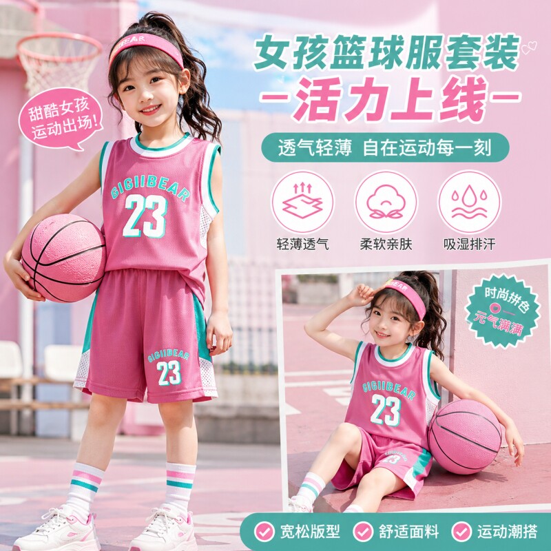 夏季儿童速干衣运动服套装男女童图片