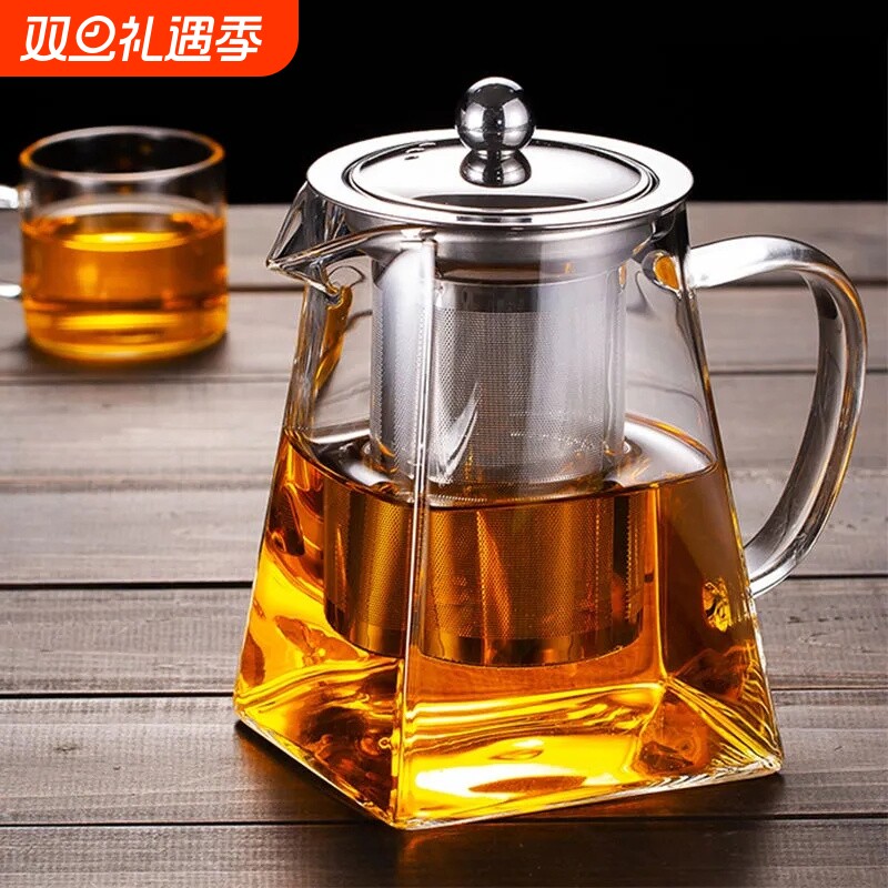 玻璃茶壶公道杯一体家用耐高温过滤泡茶壶加厚花茶壶煮泡两用茶具
