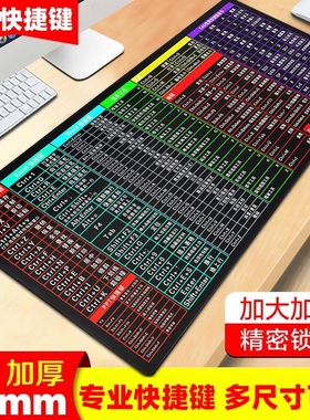 超大号鼠标垫办公电脑键盘垫书桌垫ps快捷键大全cad电竞护腕垫子