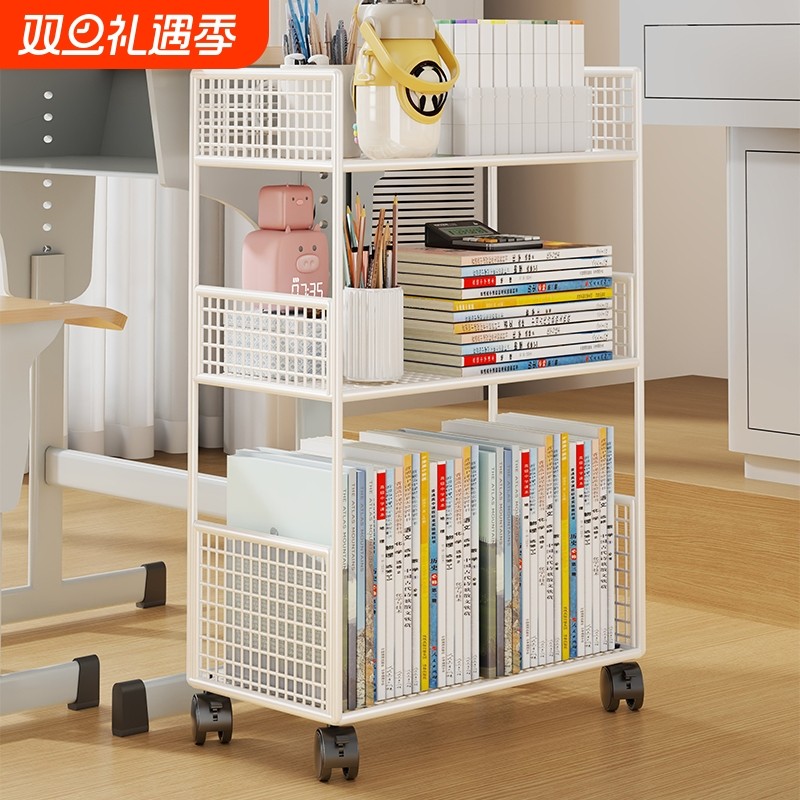 教室桌旁落地置物架学生书本书包