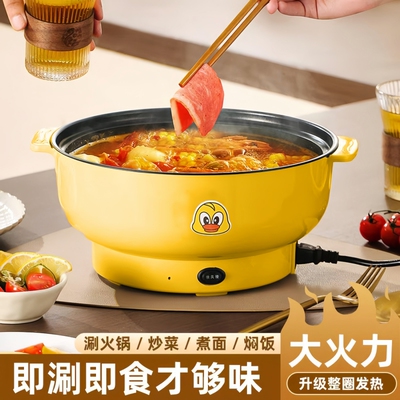 电煮锅锅多功能一体电热火锅家用宿舍学生泡面锅小电锅小型一人食