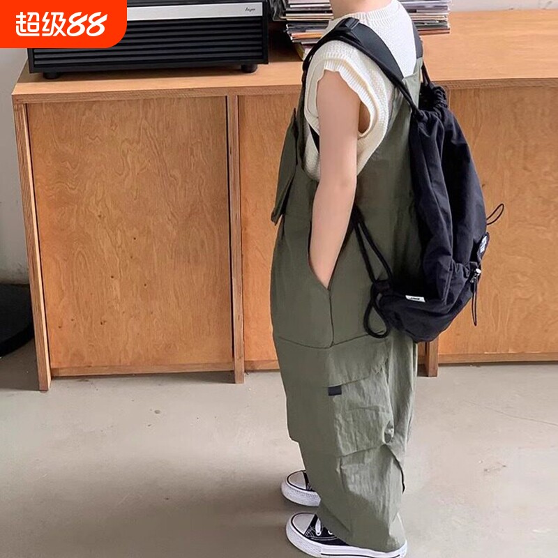 儿童背带裤男女童工装长裤子图片