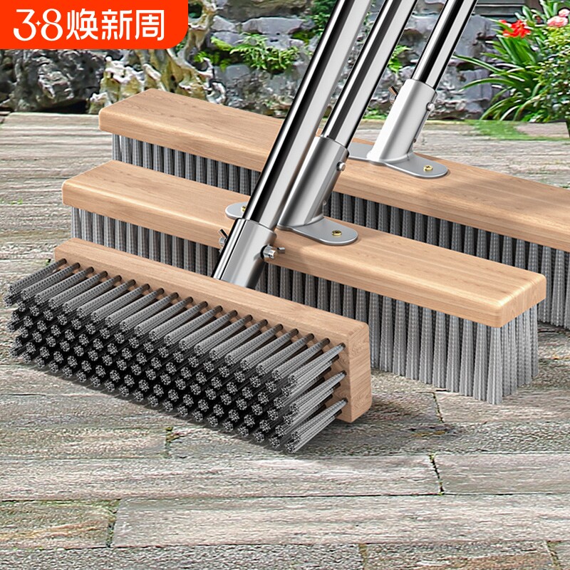 不锈钢钢丝刷地板刷子去青苔铁长柄清洁刷扫把钢刷刷刚地面庭院
