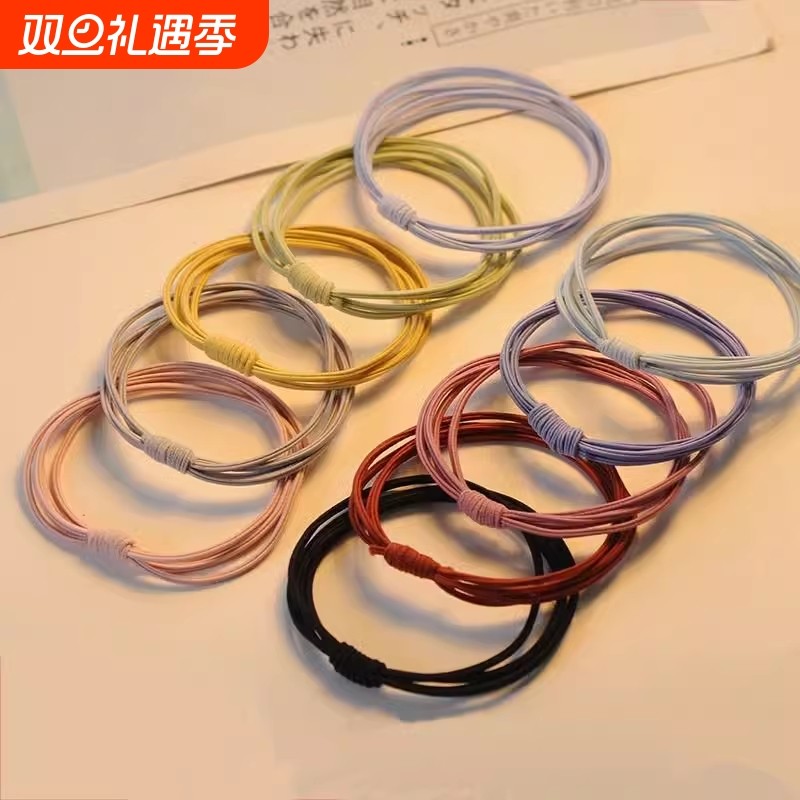 高弹力耐用扎头发头绳2026新款发圈橡皮筋女皮套气质黑发绳扎马尾