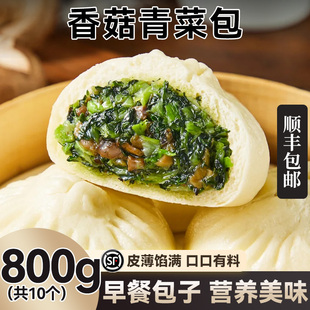顺丰香菇素菜包800g家装速冻青菜包子营养早餐菜馒头加热即食点心