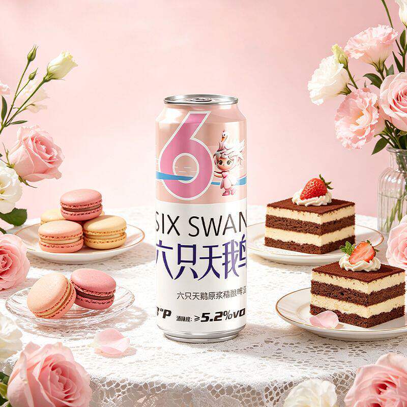 六只天鹅网红款原浆精酿啤酒听装500ml*3罐酿造中浓度酒水小麦图片