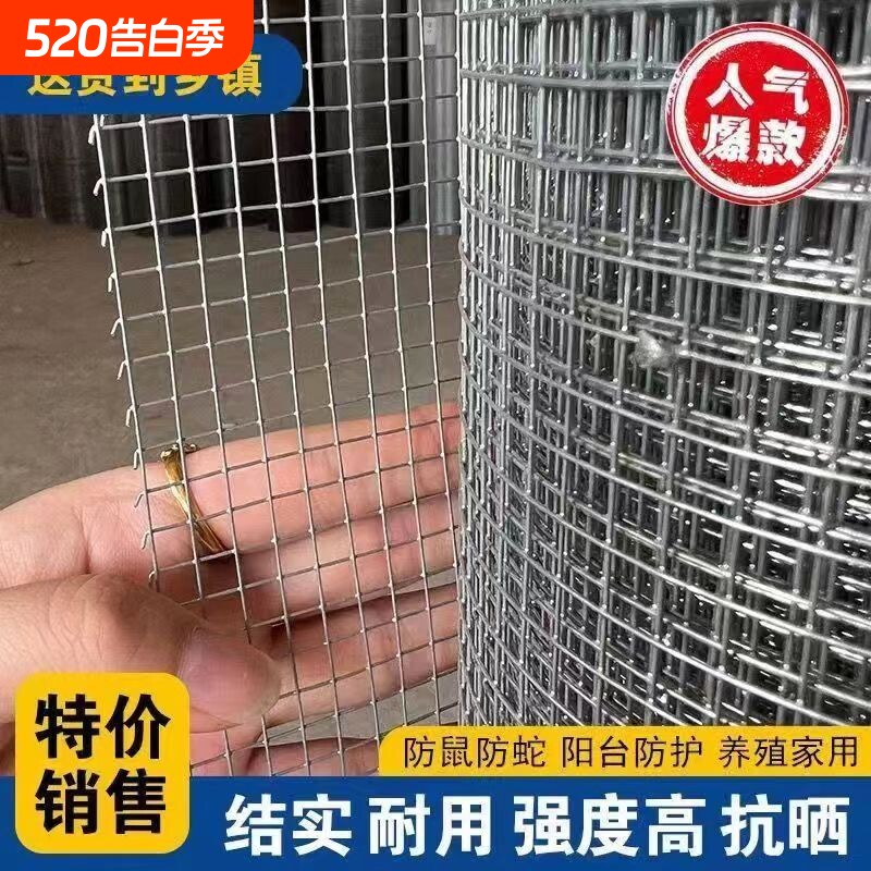 热镀锌铁丝网防鼠阳台养鸡网栏围栏钢丝网铁网格网鸟笼加密防掉