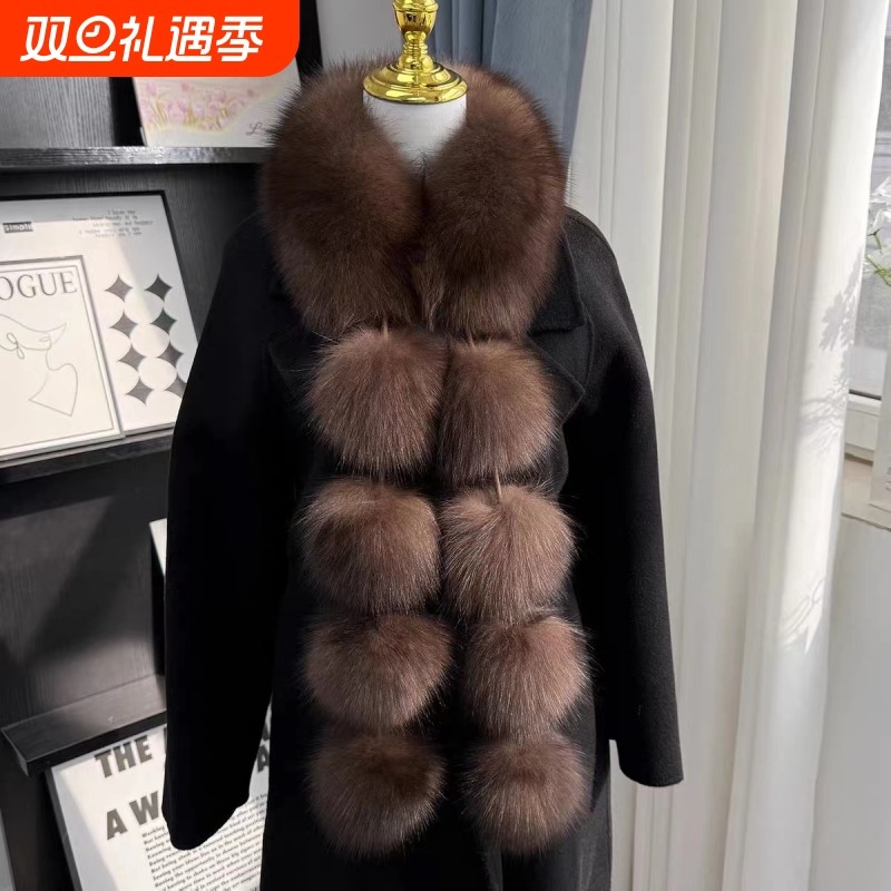 韩系ins简约百搭仿狐狸毛长围巾女冬季保暖加厚大毛领围脖