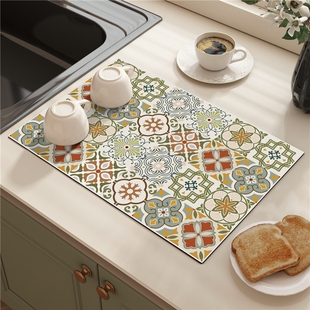 硅藻泥厨房沥水垫台面吸水垫控水垫防水防滑免洗防油水池耐脏吸油