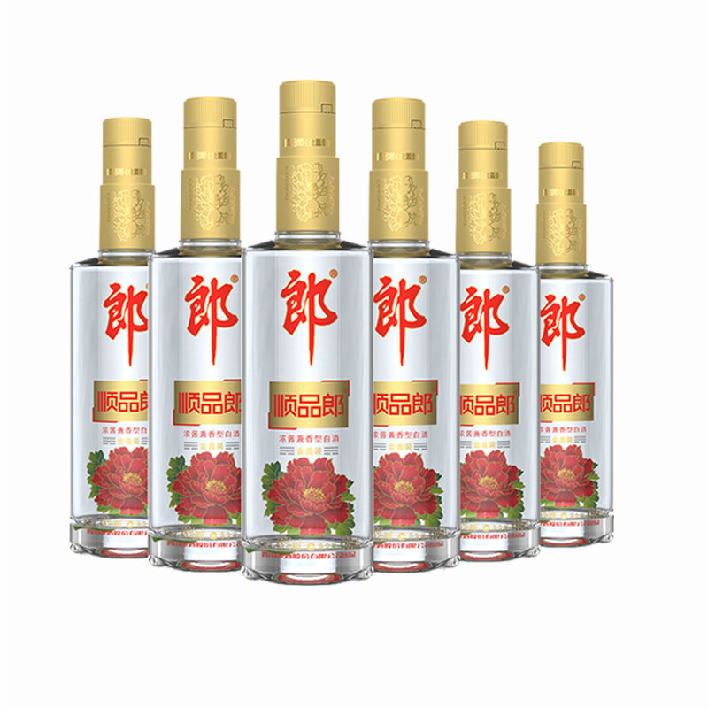 郎酒顺品郎金盖浓酱兼香型白酒45度480ml*6瓶口粮酒光瓶酒
