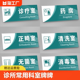 诊所诊室医院科室牌pvc门牌外口腔牙科门诊医室标识室消毒室贴纸医疗废物标贴标牌卫生间编号办公室厕所信息