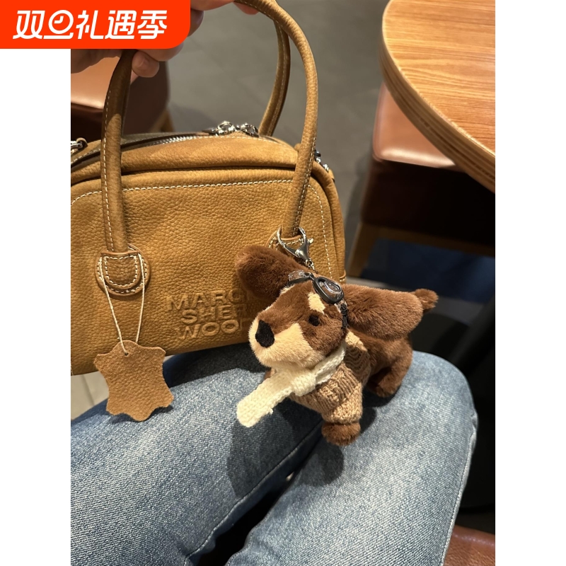 日本代购正版可爱腊肠狗毛绒挂件包包挂饰卡通小狗钥匙扣创意礼物