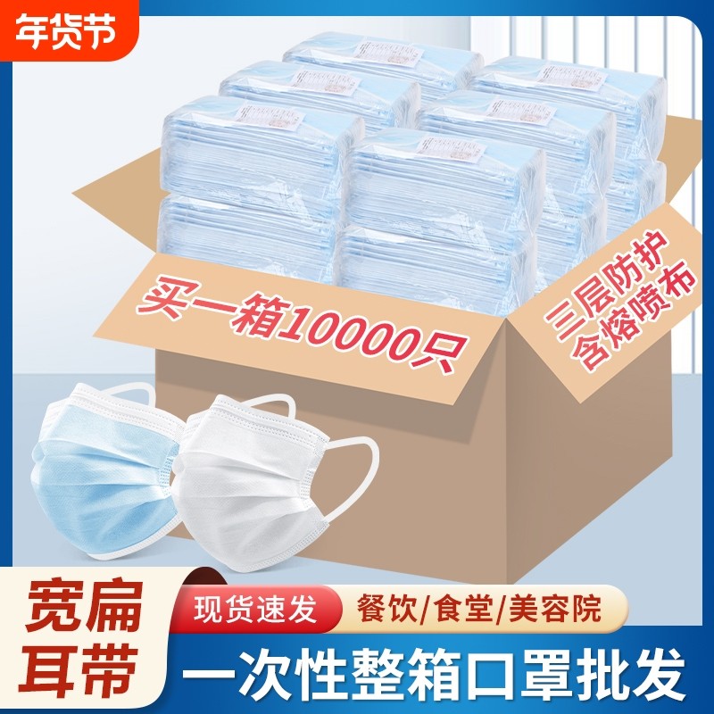 厂家直供口罩防尘防工业粉尘一次性三层2000只整箱批发非餐饮专用