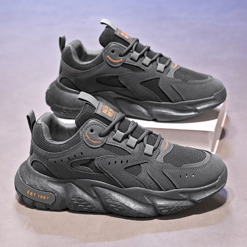 美式意尔正康春季男鞋透气劳保鞋子男款潮流内增高防滑运动老爹鞋