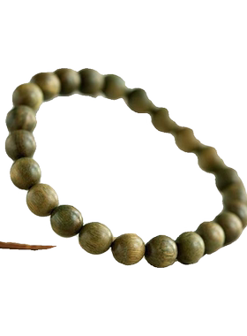 绿檀手串手链木佛珠念珠圣檀木男女短款精工手工磨情侣腕饰品朱砂