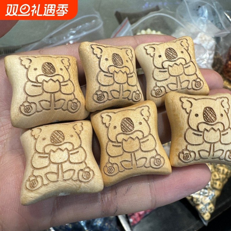 檀木考拉高枕无忧文玩配件手工diy手链手串手饰时尚饰品配饰