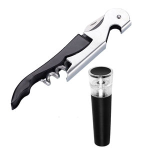 实用2件套 抽真空红酒塞瓶塞密封葡萄酒抽拉真空酒塞海马刀开瓶器