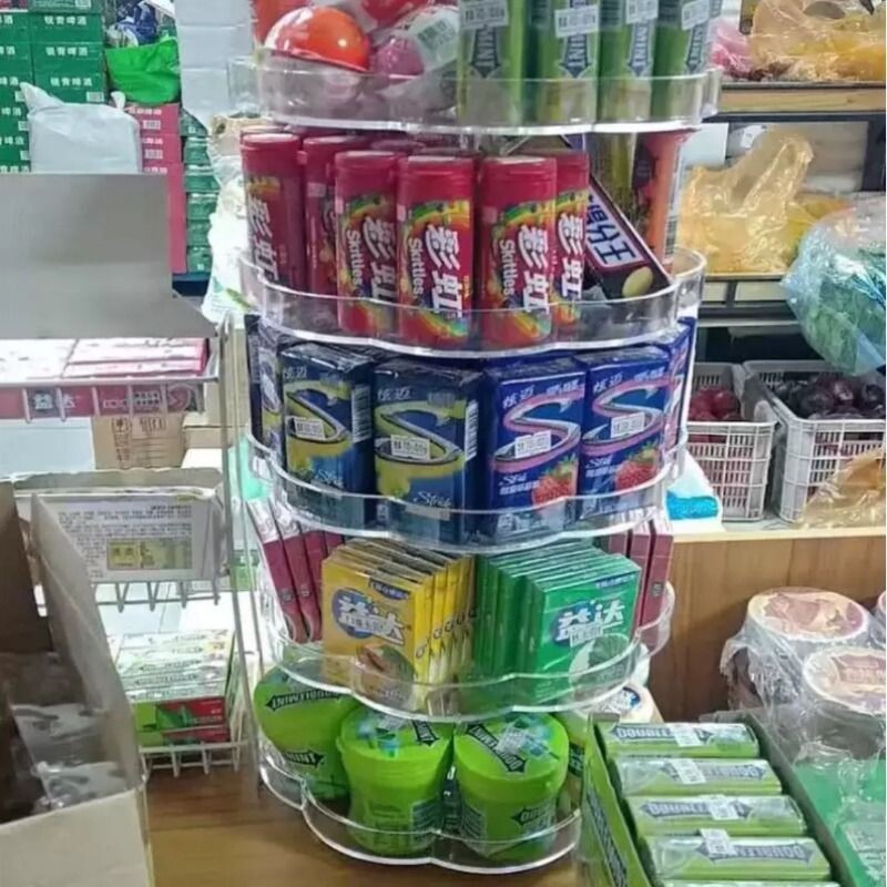 口香糖展示架 旋转陈列架 多层透明指甲油