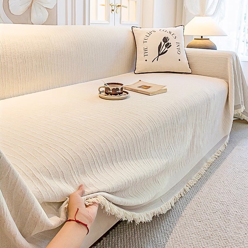 法式奶油风新款盖布四季通用防滑防猫抓2025沙发全包盖套罩坐垫巾