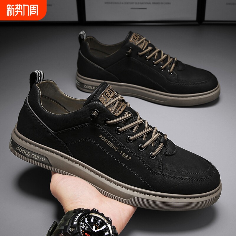 帆布男鞋四季透气百搭休闲平板鞋一脚蹬上班工作软底黑色单鞋防水