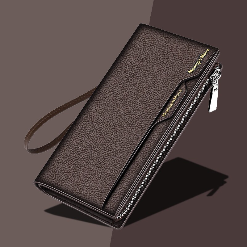 CEUTOKVIEN长款男士真软皮钱包多卡位大容量手拿包驾驶证件