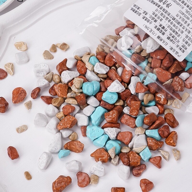 七彩石头糖生日蛋糕装饰摆件派对甜品烘焙装饰点缀巧克力石头500g
