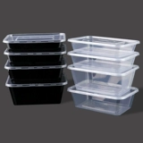 Круглая одноразовая коробка для ланч коробки с помощью ланч -коробки Толстая еда -Объявляйте пластиковую вынос быстро -коробка с коробкой из при льденном порошковой миске с крышкой