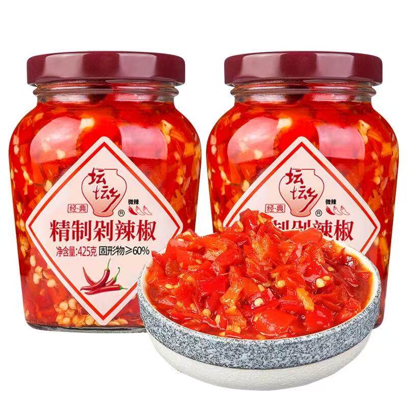 坛坛乡精制剁辣椒425g*2辣椒酱剁椒酱炒菜湖南风味下饭拌饭调料图片