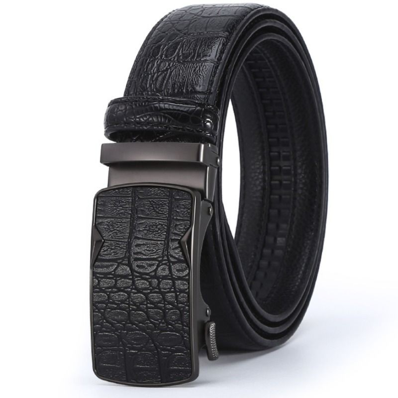 鳄鱼纹皮带男自动扣2024新款潮男士头层牛皮裤带真皮正品腰带纯皮
