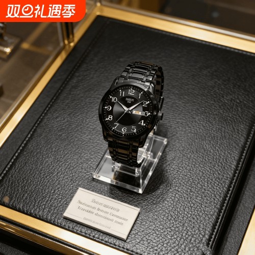 手表男款机械风全自动防水高级感全自动男表数字双日历防水腕表男