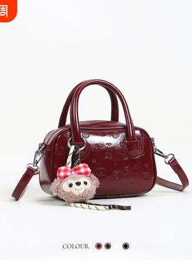 伊布古奇保龄球包包女2025轻奢小众高级感斜挎包小包手提红色白色