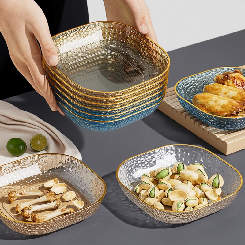 吐骨碟家用小盘子零食碟水果盘吐骨头渣盘塑料盘碟子轻奢菜盘餐桌