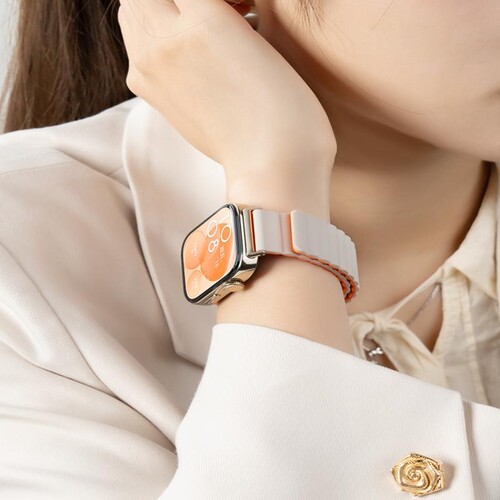 适用华为fit4手表表带watchfit3新款硅胶回环watch2夏天腕带fit1智能运动替换带new女生配件粉色黑色星光金属