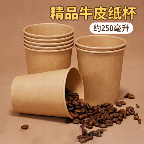 一次性牛皮纸杯牛皮纸碗一次性纸碗野餐户外餐盒套装整箱批发