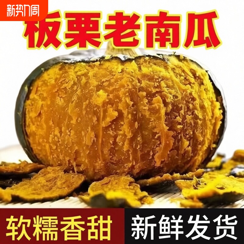 板栗口感板栗南瓜现摘现发大南瓜粉糯新鲜现摘南瓜板栗味D